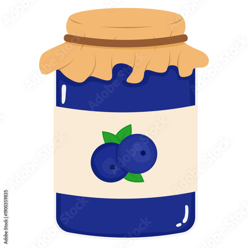 blueberry jam in glass jar