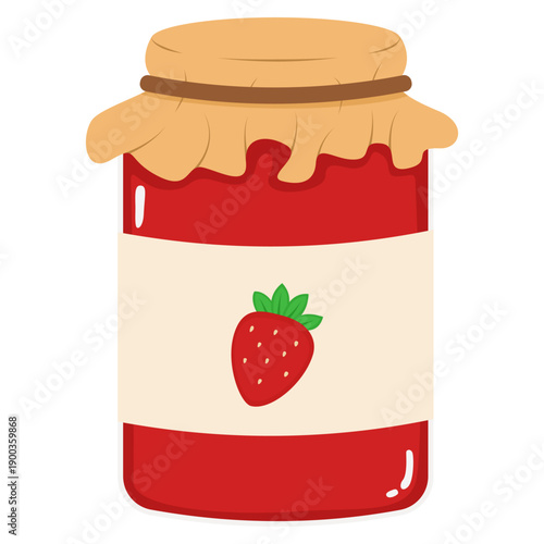 strawberry jam in glass jar