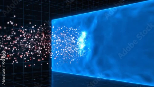 Blue Screen with Particles Entering Frame.