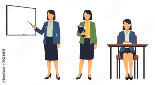 Three business professionals interacting in a meeting environment from a straightforward viewpoint