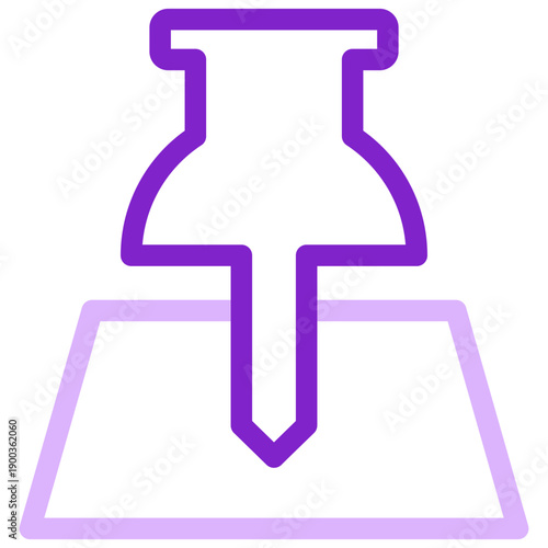 Push Pin Outline Color Icon