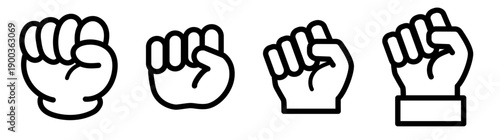 ハンドサイン グー（拳）アイコン素材｜力・決意・応援を表すシンプルジェスチャーデザイン