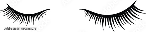 Closed female eyelashes vector illustration set beauty makeup symbol elegant minimal black line cosmetic design