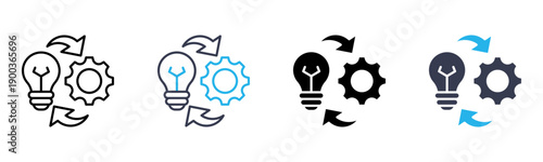 Implementation icon multiple style vector illustration