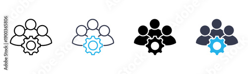 Team  icon multiple style vector illustration