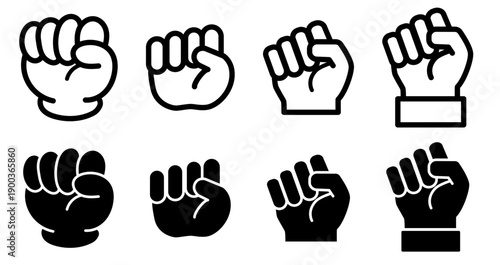 拳を握るハンドサイン素材｜パワー・ファイト・モチベーションを表現したアイコンイラスト