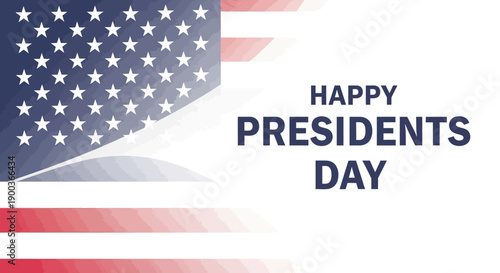 Vector illustration of an American flag background celebrating Presidents Day with a festive design decoration frame icon for business or celebration use.