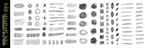 Hand-drawn pen scribbles and chaotic doodles create messy textures with random circles, squiggly lines, and expressive pen strokes for creative designs.