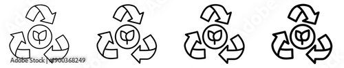 Recycle Arrows Icon Set Different Style Collection