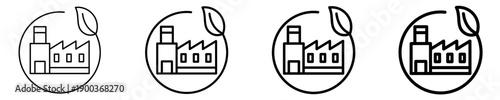 Eco Factory Icon Set Different Style Collection