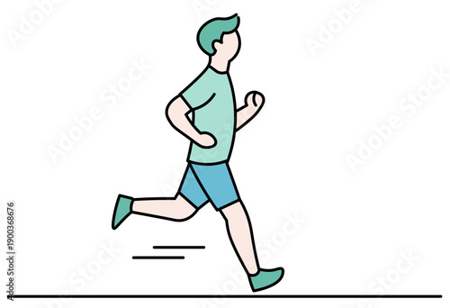 Man Running Illustration For Fitness Exercise Training Healthy Lifestyle And Daily Workout Concept