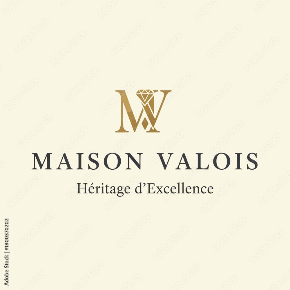 Fototapeta premium Luxury Maison Valois Logo Design Element.