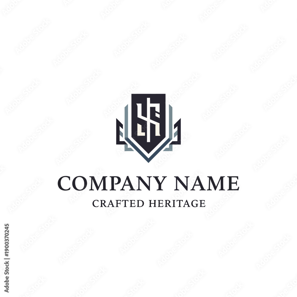 Fototapeta premium Monogram Shield Logo Design Element Company.