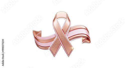 Rose Gold Breast Cancer Awareness Ribbon