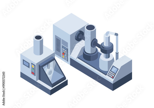 Industrial manufacturing equipment, modern technological machines for production processes, automation in industry