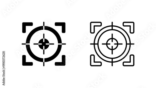 Precision Crosshair Icon Outline Glyph Style Targeting