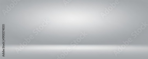 White grey studio room. Limbo light background. Abstract 3d gradient backdrop for product presentation.