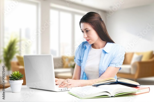 Free Download Focused young female student take notes. Education concept - GFXLoad