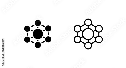 Abstract Molecule or Network Structure Icon for Science, Technology, and Connection Vector Graphic