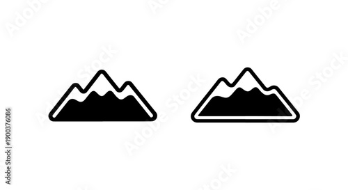 Clean Mountain Range Icon Vector Graphic for Travel, Outdoor Activities, and Nature Landscapes