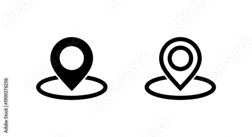 Location Pin Icon for GPS, Navigation, Maps, and Point of Interest Identification Vector