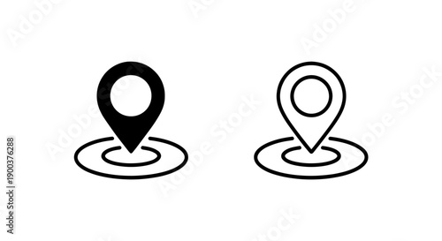 Location Pointer Icon Design with Map Pin Symbol for GPS Navigation and Place Finding