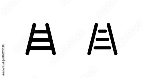 Minimalist Ladder Icon Symbolizing Growth, Progress, and Reaching New Heights or Goals