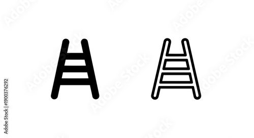 Simple Ladder Icon Design Representing Career Advancement and Personal Development Path