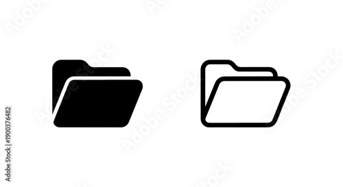 Open Folder Icon for File Management, Data Organization, and Digital Storage Solutions