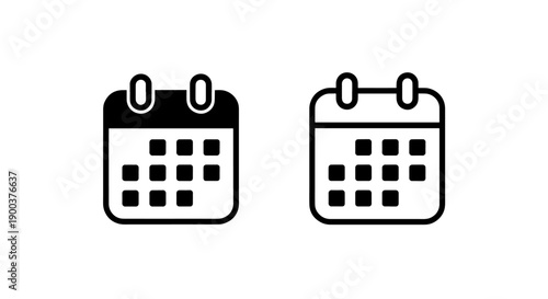 Universal Calendar and Appointment Setting Vector Icons for User Interfaces and Digital Planning