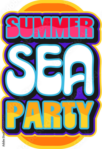 Pirate summer party vintage Y2K sticker or patch. Corsair treasure hunting Y2K label, piracy and marine vintage vector sticker. Pirate nautical patch or tag with funky typography text