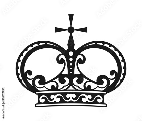 Heraldic king monarch crown or hat. Vintage heraldic king crown, ancient royal emperor hat. Antique medieval queen jewelry