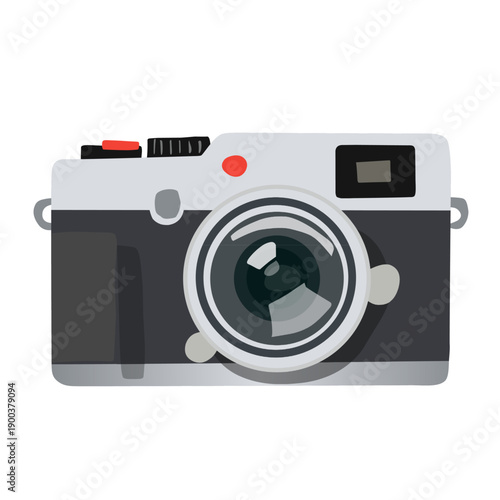 Vintage Camera in Flat Style for Classic Photography Theme