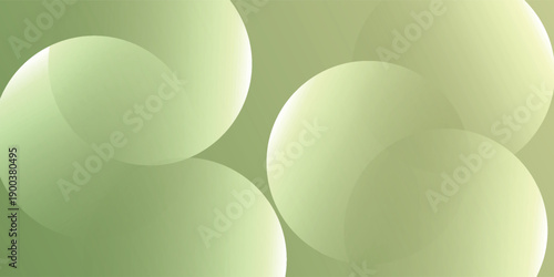 Abstract Green Circles Background With Soft Gradient And Circular Overlays For Design And Wallpaper eps10