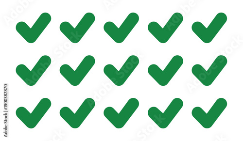 Green check marks set. vector illustration. checkmark icon collection for concepts or web and app designs
