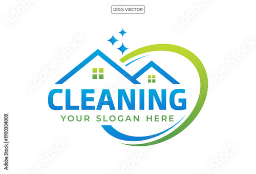 Home Cleaning Services Logo Design Vector illustration