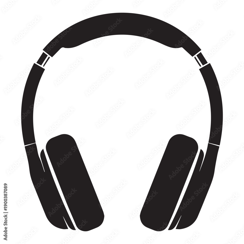 Obraz premium Headphones Icon Vector – Music Audio Headset Silhouette