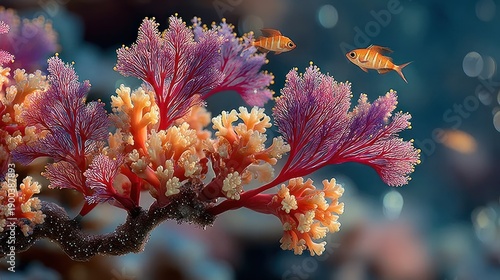 Wallpaper Mural Vivid underwater coral and fish scene with a dreamy, bokeh background Torontodigital.ca