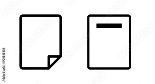 Blank Document Outline Icons for New File Creation and Template Design