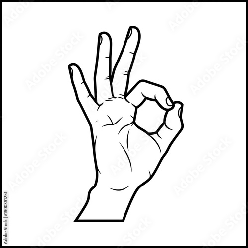 Hand making okay gesture sign.