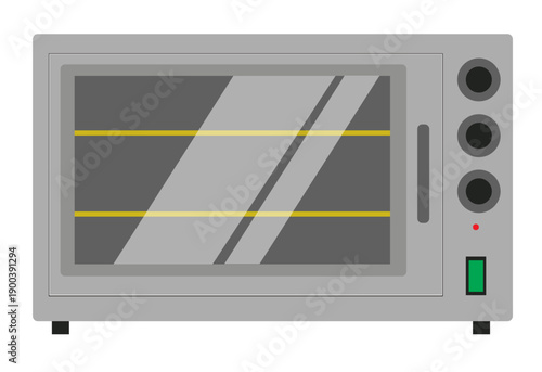 Compact Oven for Baking, Grilling and more Cooking techniques. Editable Clip Art.