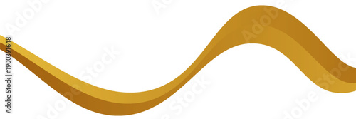 Golden swooshes wave element with a metallic gradient for a luxurious border or footer on a certificate, banner, or invitation