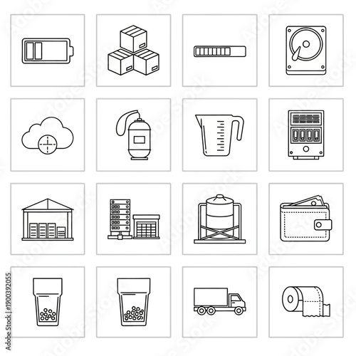 Various Industrial and Technology Icons.