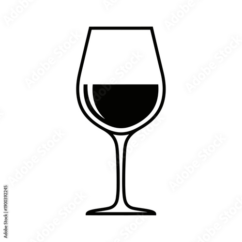 Wine glass with red wine.