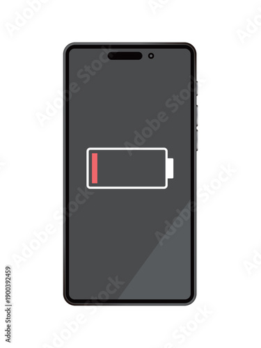 充電切れのスマートフォン画面