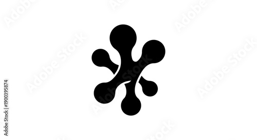 Black abstract shape with rounded blobs.