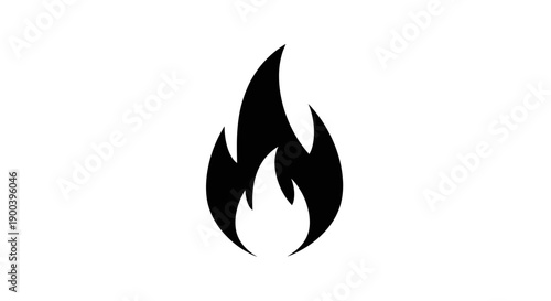 Black flame icon on white background.