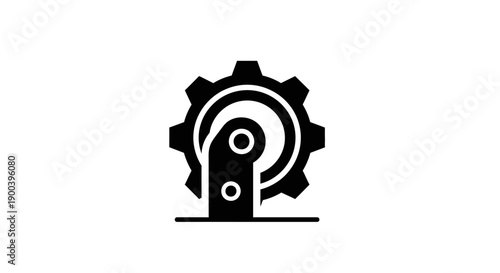 Black gear with lightbulb icon.