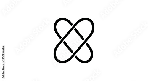 Black infinity loop symbol icon.