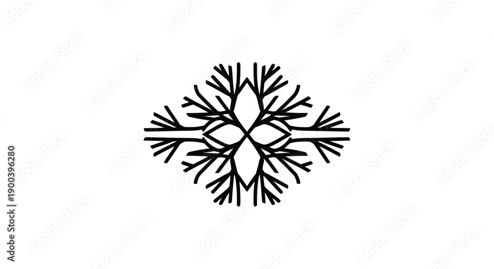 Obraz premium Detailed Black Snowflake Design Pattern.